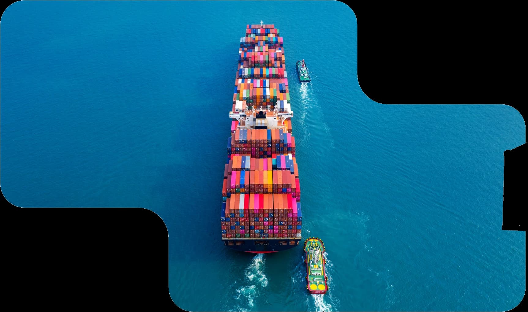 Container ship at sea